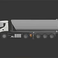 White Modern Dump Truck Loaded With Stones On Shiny Reflective Surface