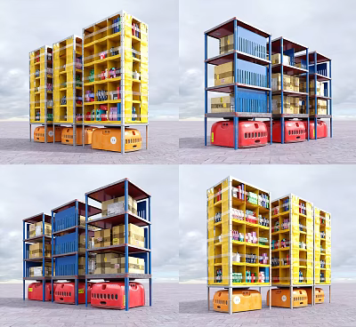 Industrial LOFT shelf 3d model