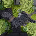 Japanese Courtyard Atrium Courtyard View 3d model