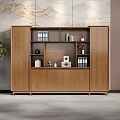 Modern Wooden Bookcase With Open Shelves Books Decorative Items And Folders