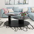 Nordic Multiplayer Sofa Coffee Table 3d model