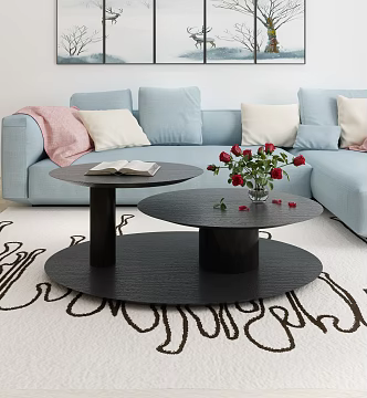 Nordic Multiplayer Sofa Coffee Table 3d model