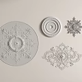 Elegant Decorative White Ceiling Medallions With Ornate Patterns And Various Designs 3d model
