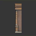 Classical Wooden Double Doors With Carved Decorations Columns And Ornate Top Ornamentation