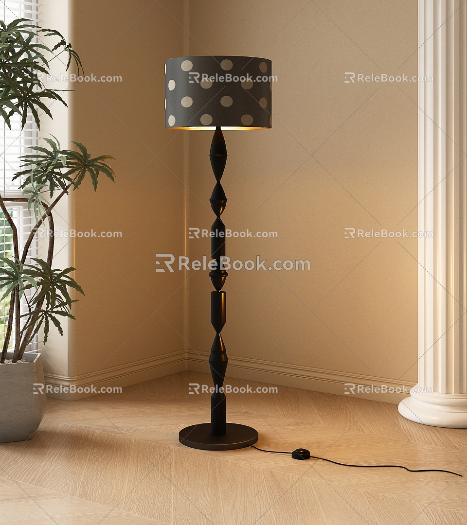 floor lamp modern floor lamp plant roman column 3d model