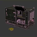 Green Industrial Generator With Open Lid Metal Casing And Small Model Car