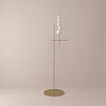 Modern Floor Lamp With Golden Stand And White Spherical Bulbs In Minimalist Design