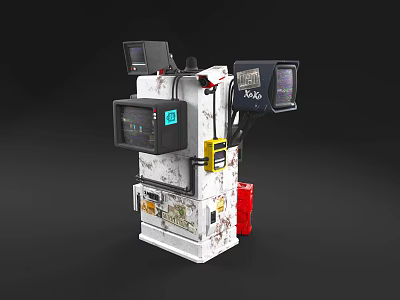 Advanced Projection Monitoring System With Multiple Screens Control Panel And Displays 3d model
