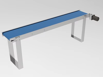 Industrial Conveyor Belt Equipment With Blue Surface And Metal Frame Structure 3d model