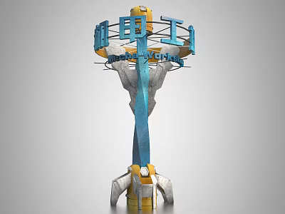 Smart Machine Mecha Industrial Design With Metallic Structure And Mechanical Components 3d model