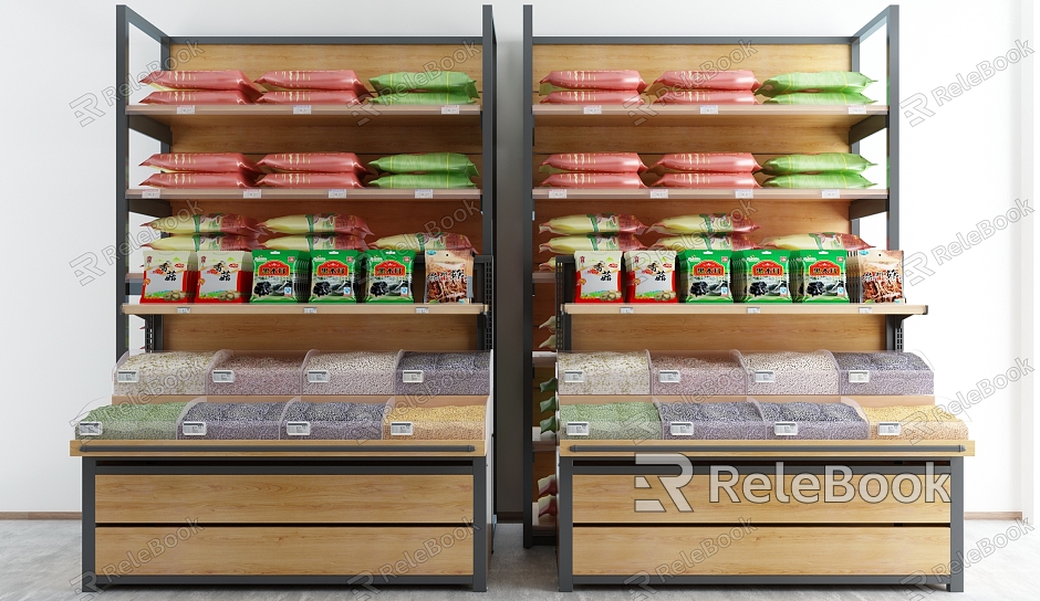 Modern shelf supermarket container model