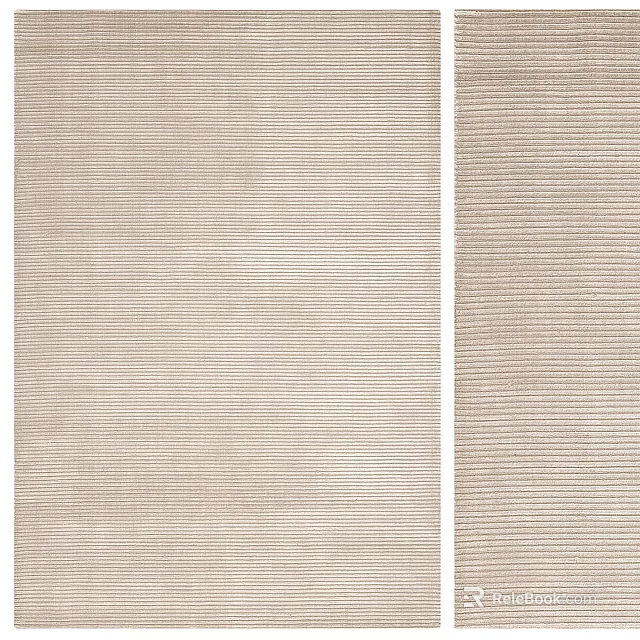 Beige Textured Square Rugs With Striped Patterns 3d model