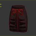 Gray Decorative Sculpture With Bow Detail And Pleated Skirt Design Elements