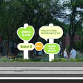 Outdoor Community Signage Featuring Healthy Living Civilized Dog Raising Convenience Station Trees And Pedestrians