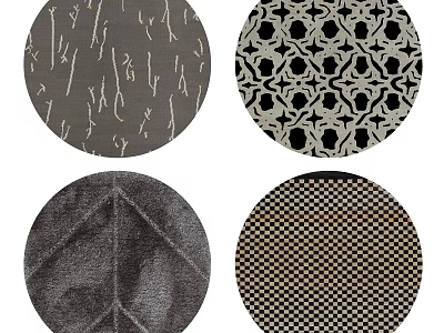 Stylish Round Rugs with Diverse Patterns Textures and Modern Designs 3d model