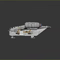 Silver Sci Fi Spaceship Model With Large Engines And Transparent Metallic Design 3d model