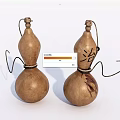 Two Piece Traditional Gourd Shaped Decorative Ornament Set for Home Decoration