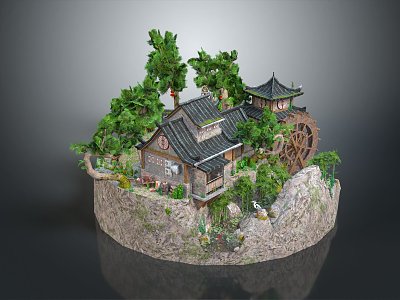 Landscape Scenery Rural Landscape Painting 3d model