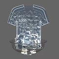 Transparent Ice Sculpture T shirt Shape with Logo Decorative Photo Check in Spot