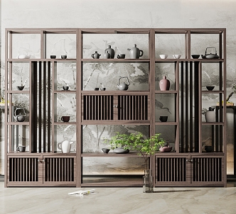 New Chinese Style Storage Rack 3d model