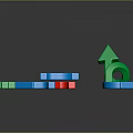 Colorful Arrows In Green Blue Red With Different Directions On Dark Background