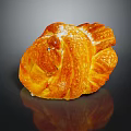 Freshly Baked Golden Braided Pastry With Glazed Surface And Sugar Dusted Topping