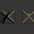 Multiple Metal Cross Shaped Brackets In Gold And Silver Color Arranged On Dark Background