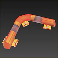 Yellow L Shaped Protective Guard Rail With Black Stripes And Mounting Brackets