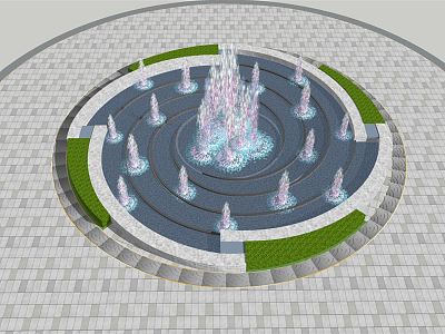 modern fountain water feature model