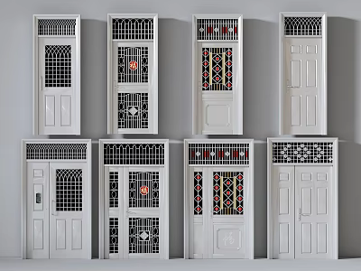 Stainless steel security door 3d model