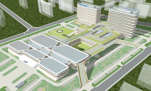 Modern Hospital Architecture Hospital 3d model