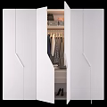 Modern White Cabinet Interior Design With Hanging Area Drawers And Storage