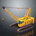 Yellow Crawler Crane With Large Boom And Heavy Duty Tracks For Construction