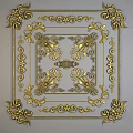 Golden Intricate Ornamental Patterns With Symmetrical Square Frame Design Details 3d model