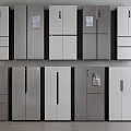 Various Modern Style Refrigerators And Freezers With Silver White Finish On