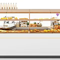Light Luxury Container Bread Cake Combination Display Cabinet 3d model
