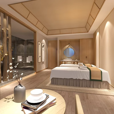 New Chinese Style SPA Beauty Room 3d model New Chinese Style SPA Beauty Room 3d model