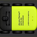 Yellow And Black Emergency Robot With Hello Emergency Label And Wheels 3d model
