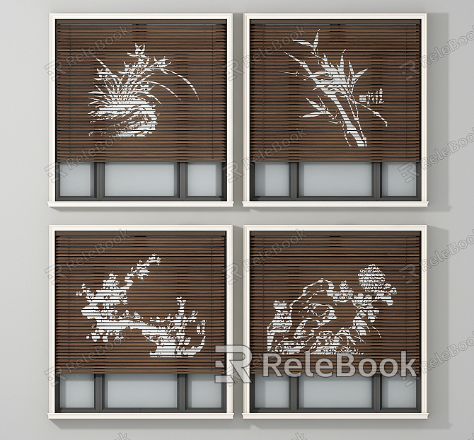 New Chinese-style Venetian Blinds Plum, Orchid, Bamboo and Chrysanthemum Venetian Blinds model