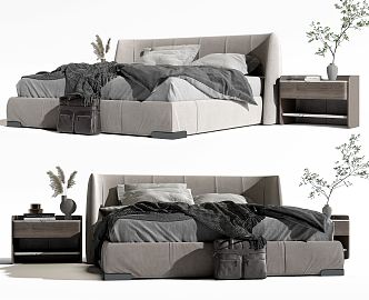 Modern Double Bed 3d model