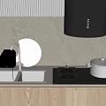 Modern Kitchen Interior Design With Black Range Hood Gas Stove And Appliances