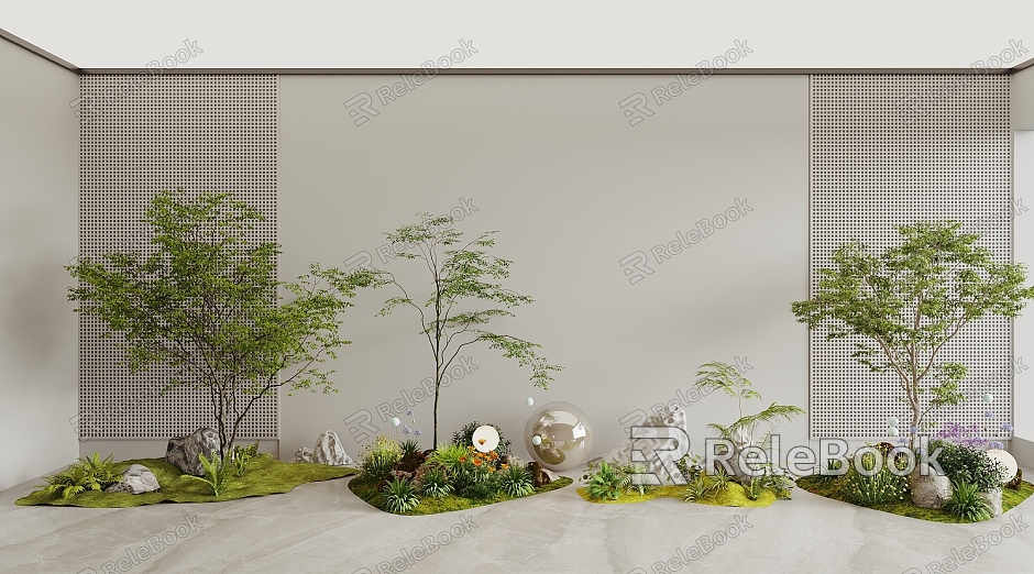 Plant landscape landscaping interior landscape landscape sketch courtyard landscape sketch landscape tree plant pile model