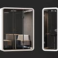 Commercial White Enclosed Soundproof Office Pod With Glass Door And Interior Sofa Chair