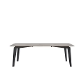 Minimalist Modern Dining Table With Wooden Tabletop And Black Legs Design 3d model