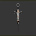 Stainless Steel Medical Syringe Equipment with Graduated Scale Red Liquid and Needle