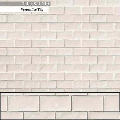 White Brick Wall Components With Textured Tiles For Interior Design Projects 3d model