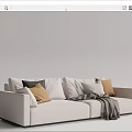 Modern double sofa multiplayer sofa 3d model