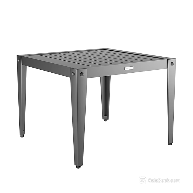 Modern Square Gray Coffee Table With Metal Frame And Simple Design 3d model 
