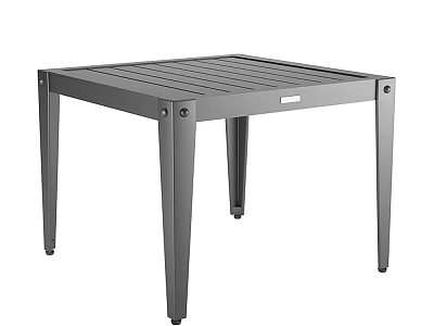 Modern Square Gray Coffee Table With Metal Frame And Simple Design 3d model