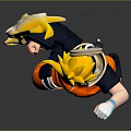 Anime Character Keychain Figure With Orange Outfit Yellow Hair And Headband